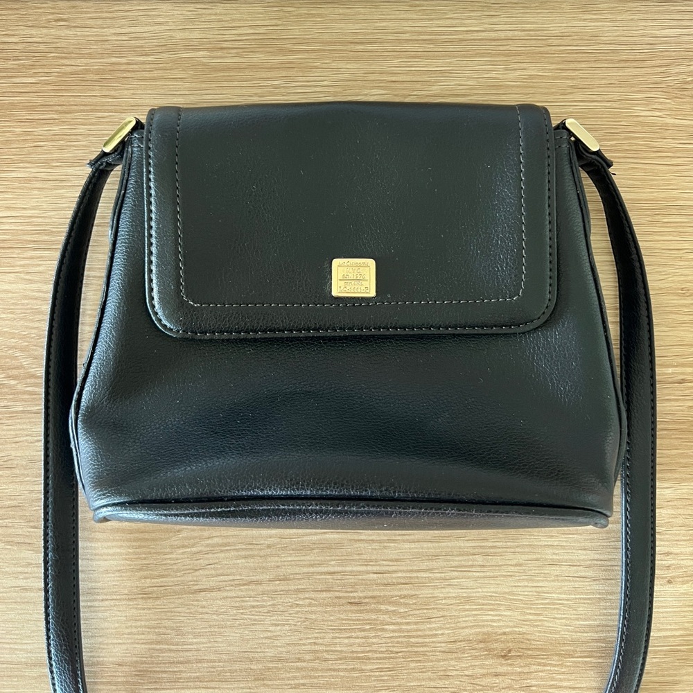Liz Claiborne Black Crossbody Bag with Gold Accents
